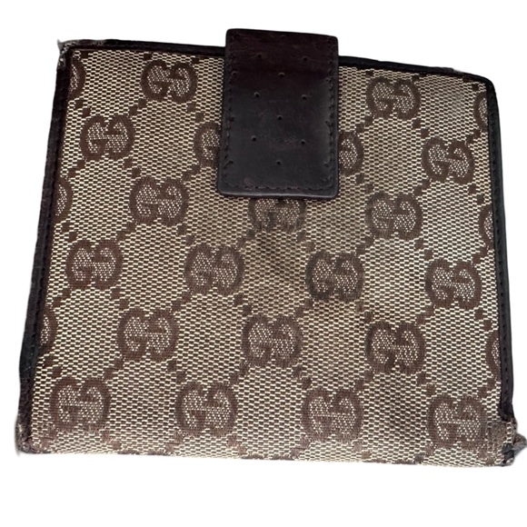 GUCCI Wallet Sherry Line Vintage Interlocking GG Canvas Leather - Picture 2 of 9